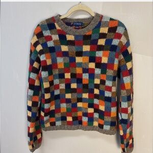 Vintage 1990s Patchwork Sweater J. Crew Size Small